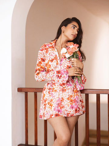 Bustier Detailed Long Sleeved Mini Dress