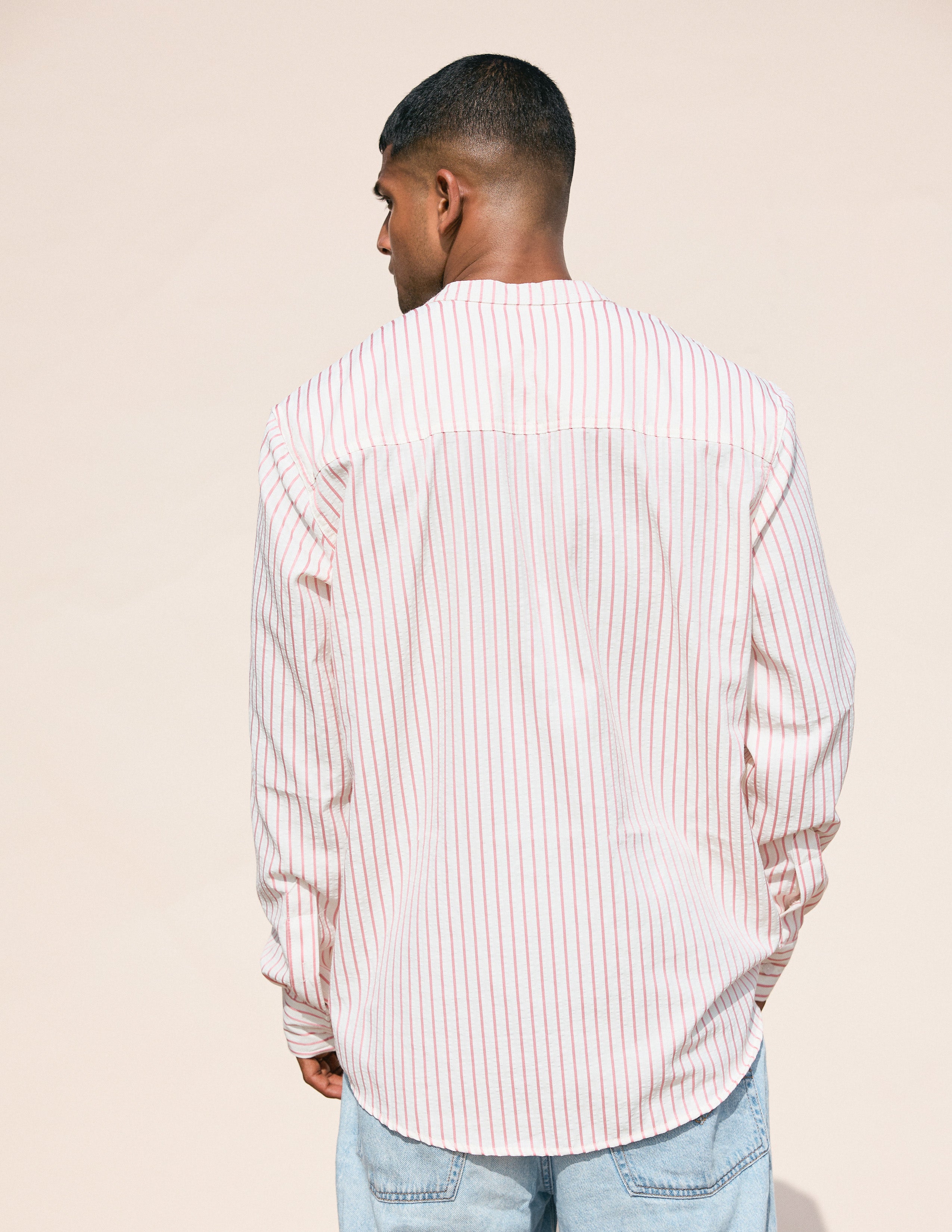 Woven label pocket detail oversized shirt