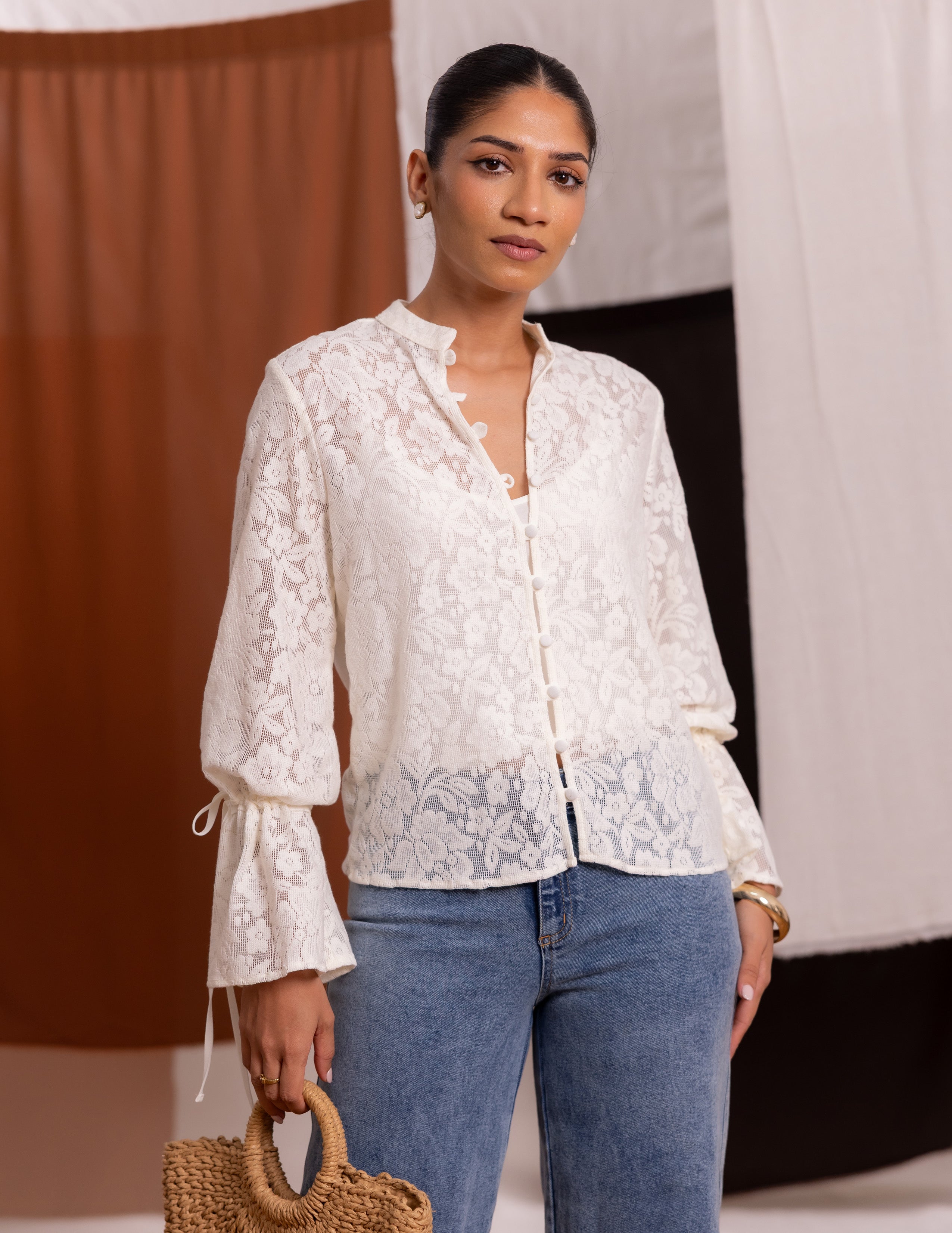 Button Down Lace Top