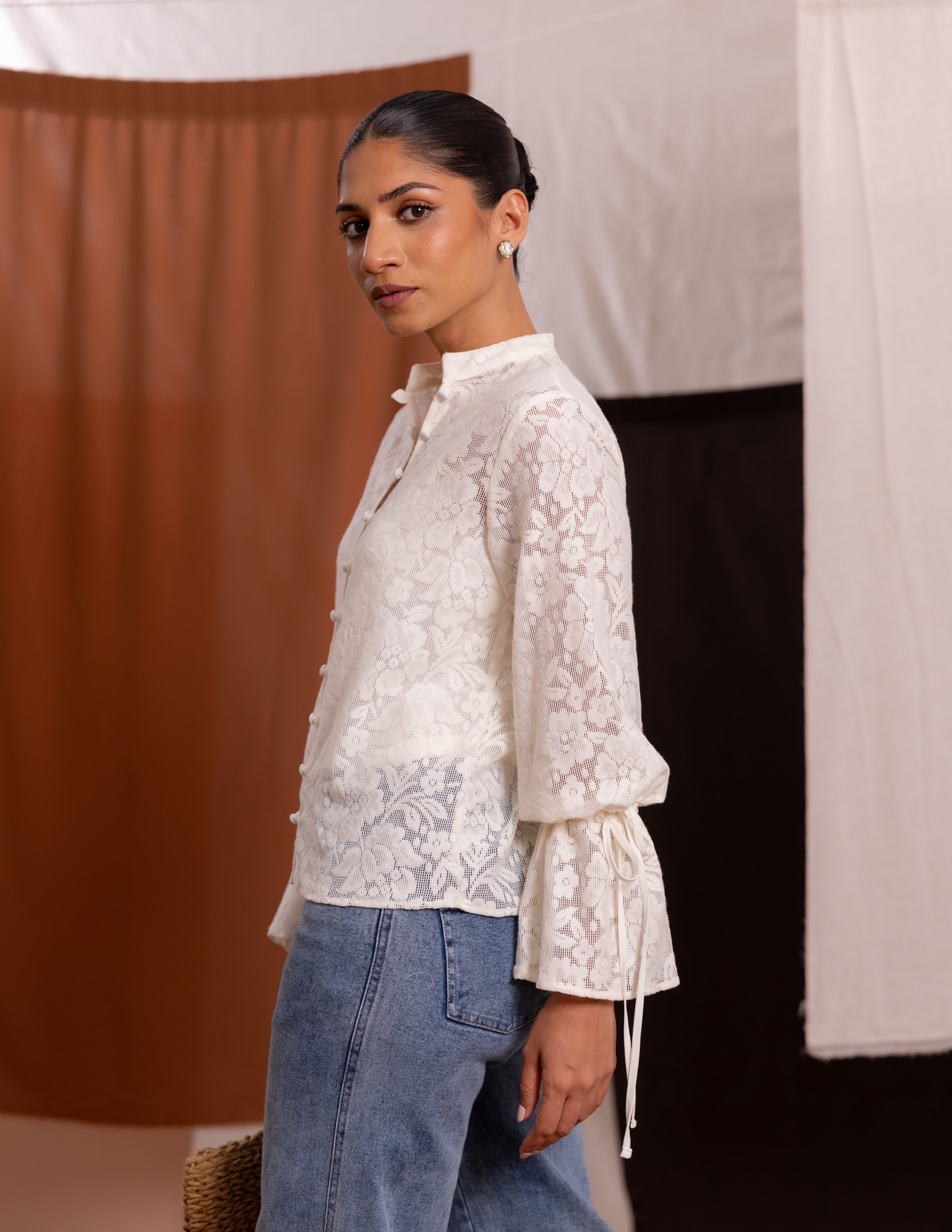 Button Down Lace Top