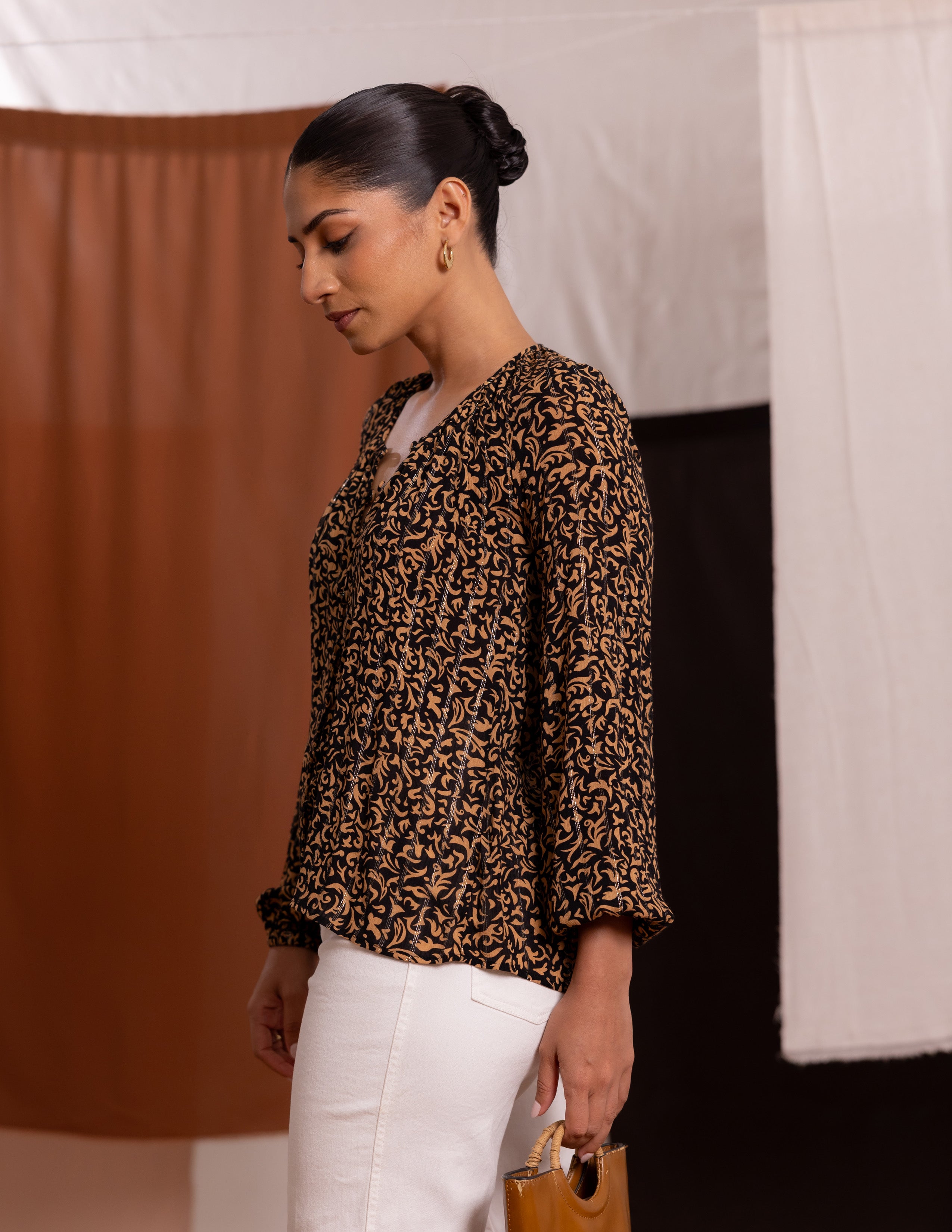 Button Down Printed Top