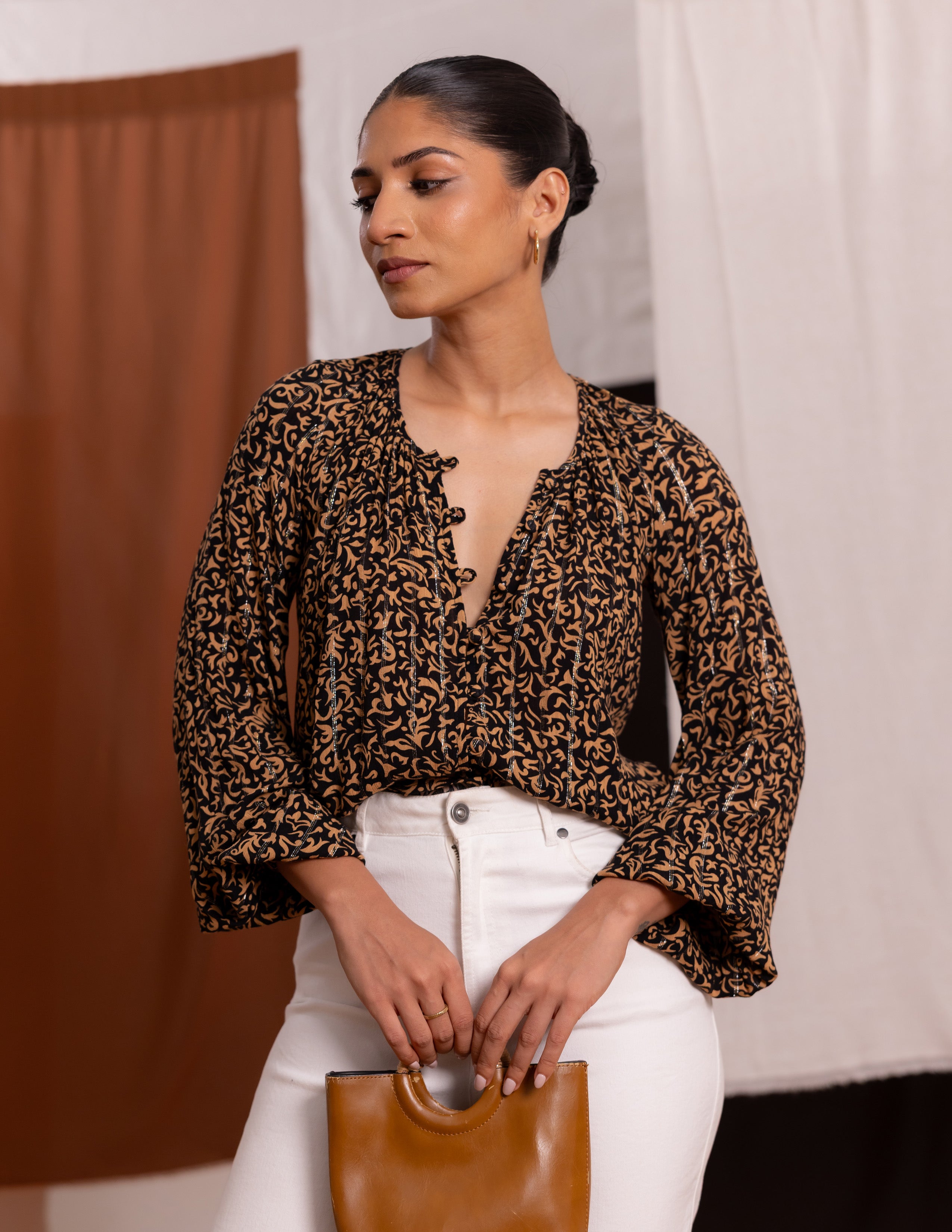 Button Down Printed Top