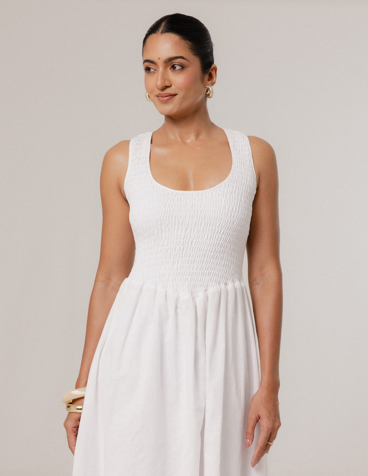 Sleeveless Smocked Maxi Dress
