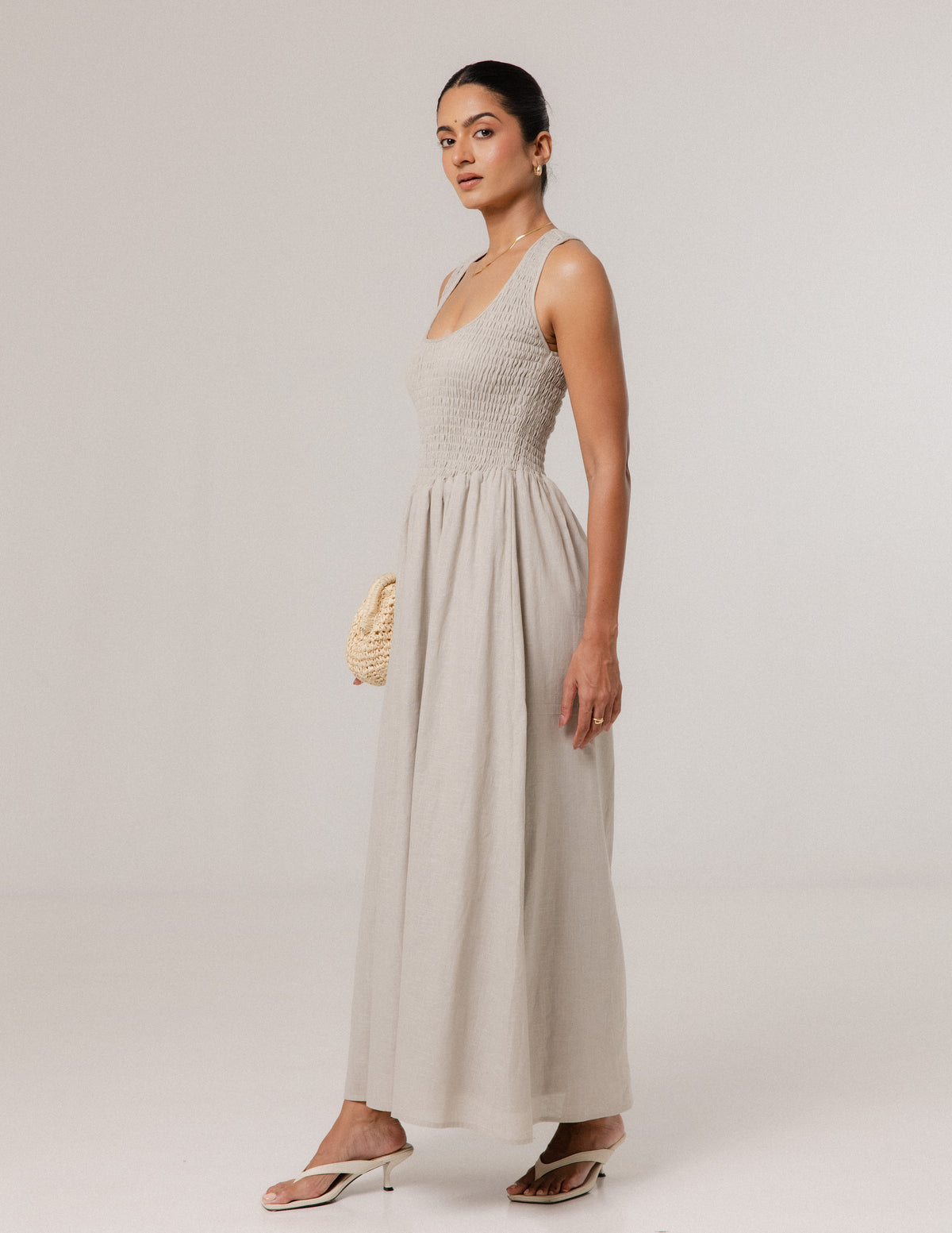 Sleeveless Smocked Maxi Dress