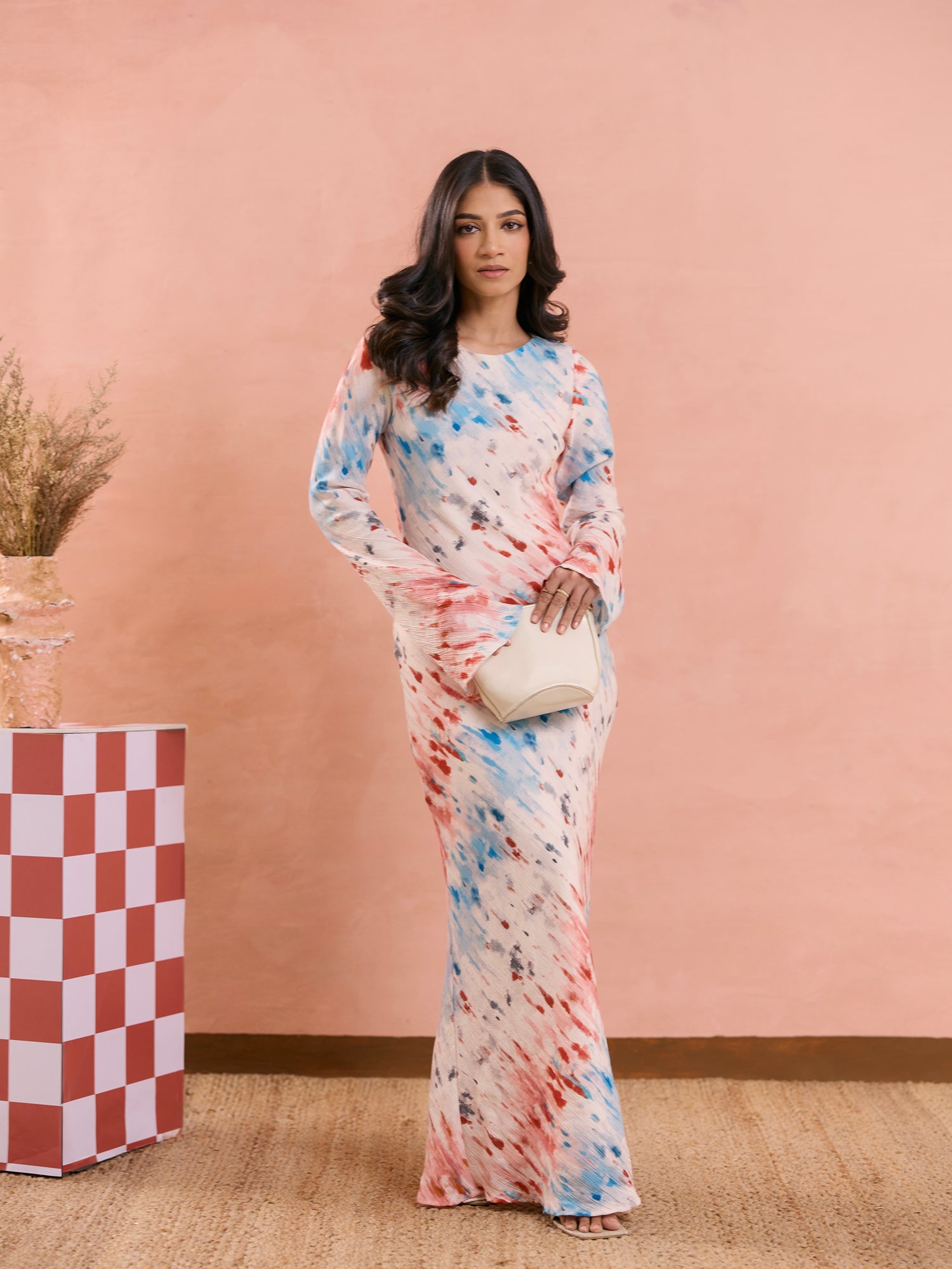 Long Sleeve Bias Maxi Dress