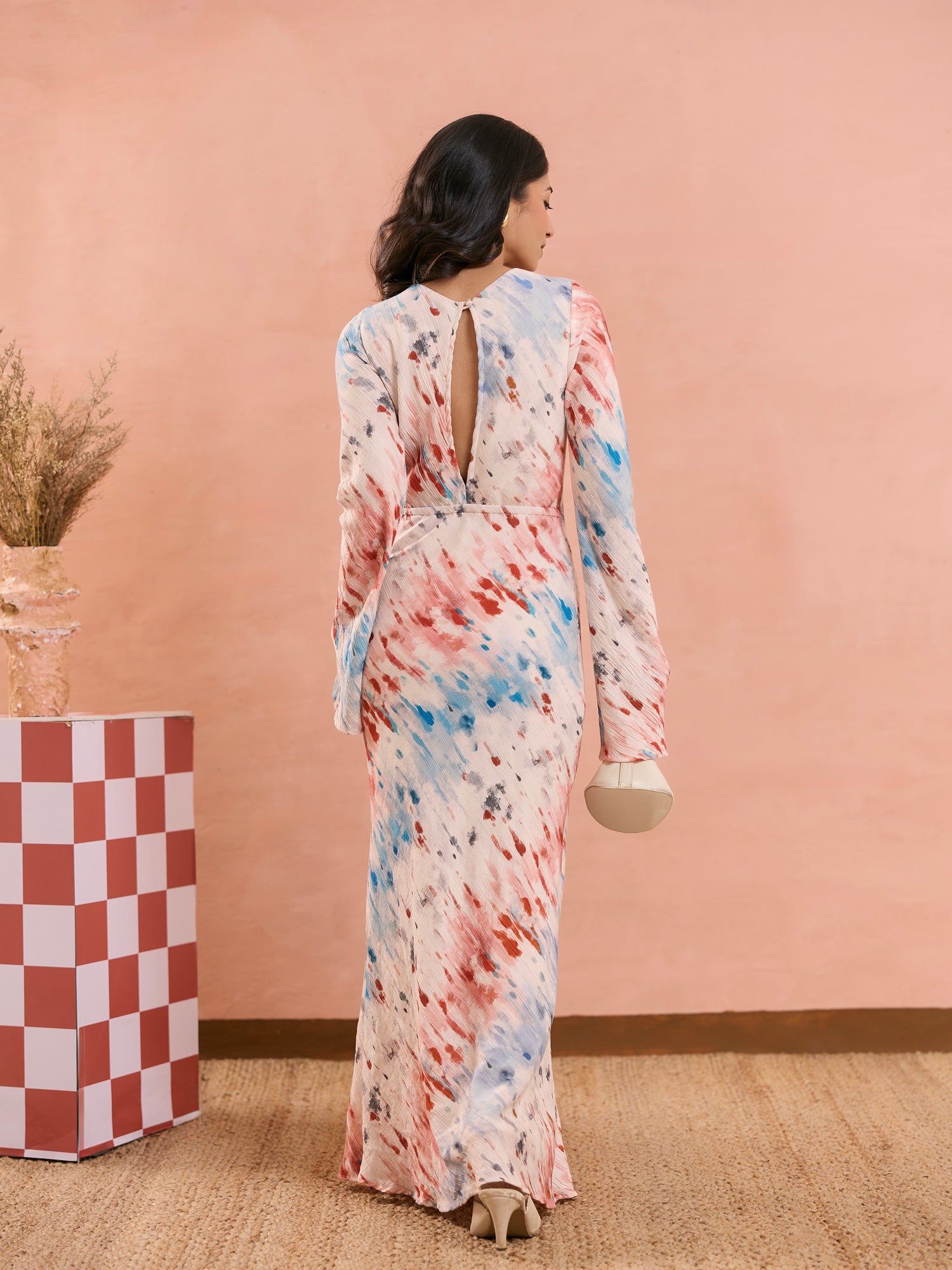 Long Sleeve Bias Maxi Dress