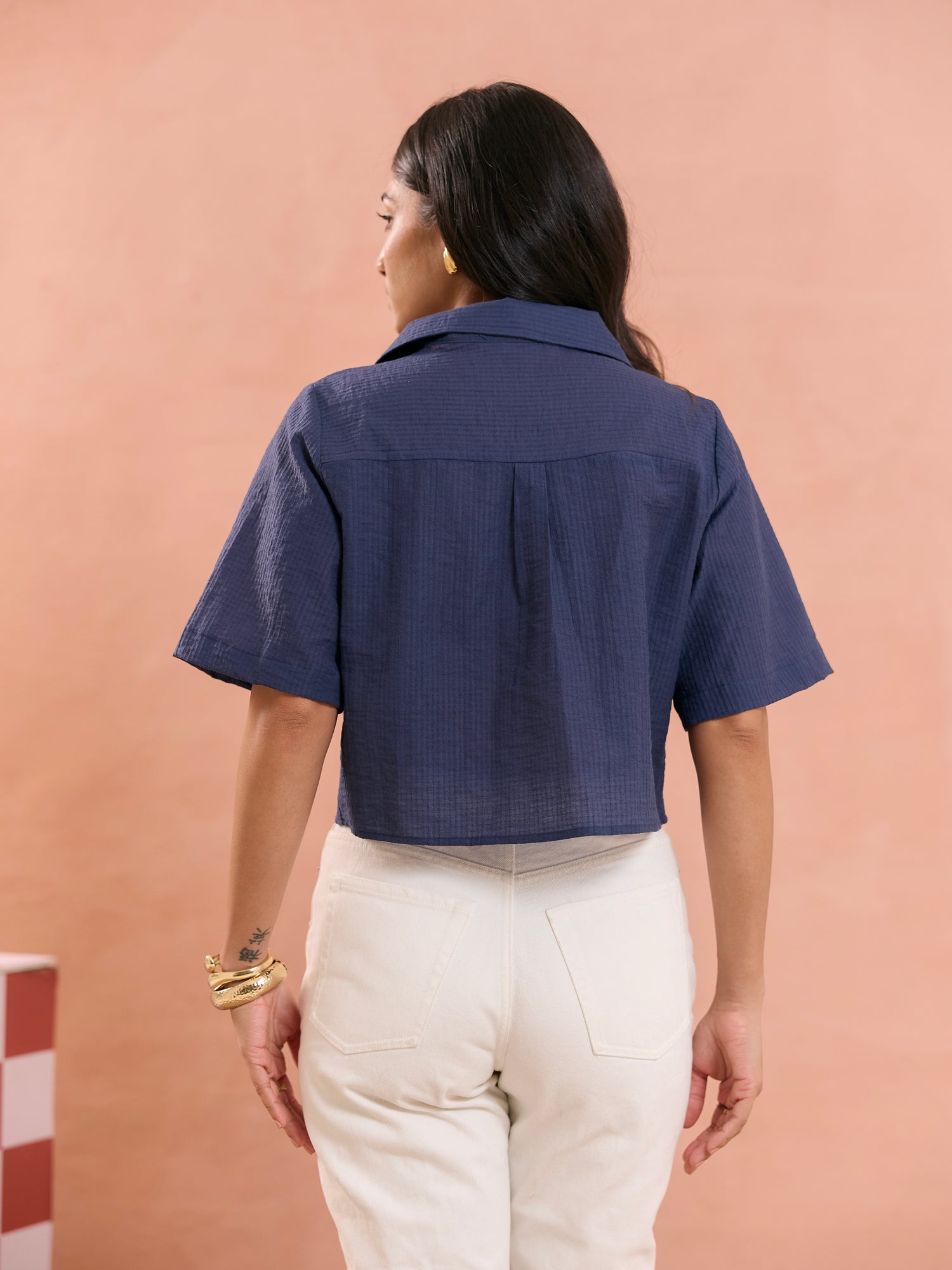 Button Down Crop Shirt