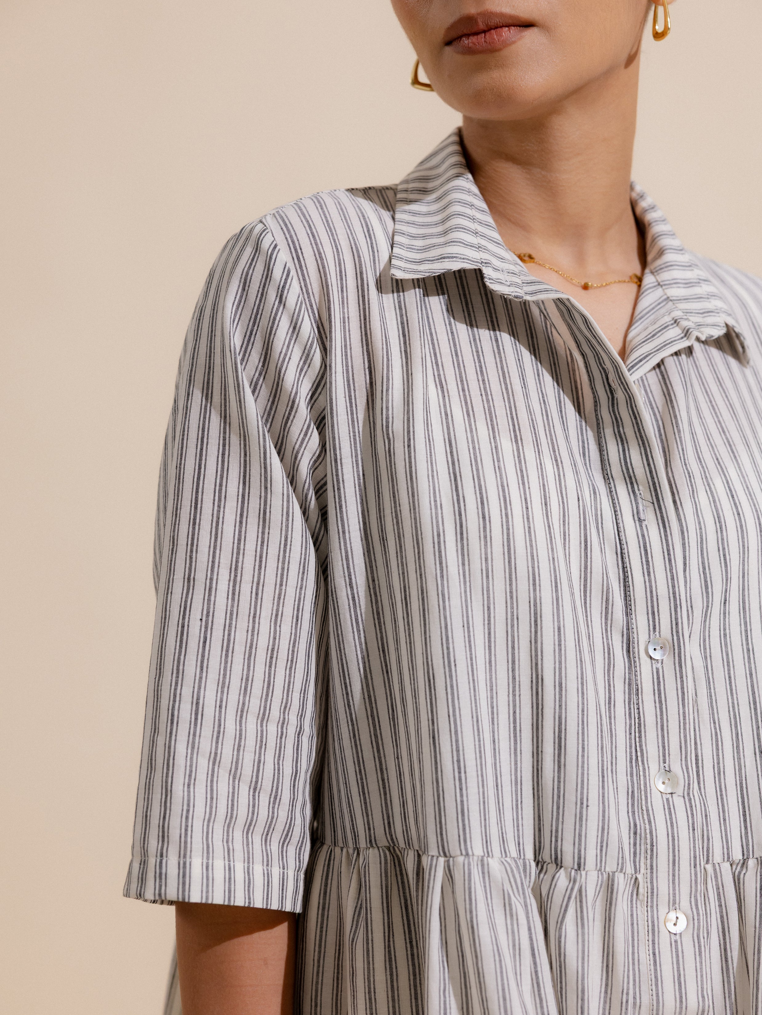 Button Down Loose Fit Shirt Dress