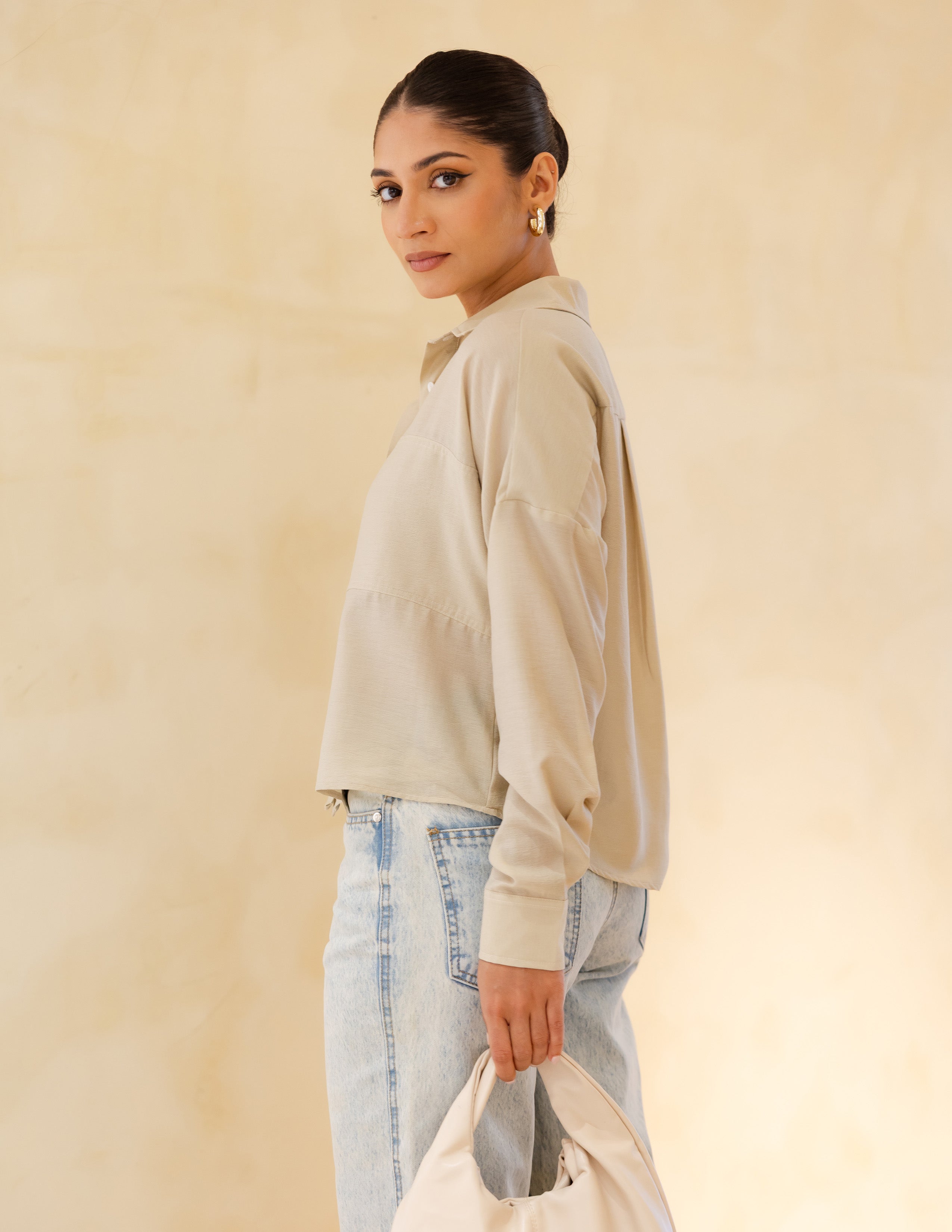 Bustier Detailed Long Sleeved Top