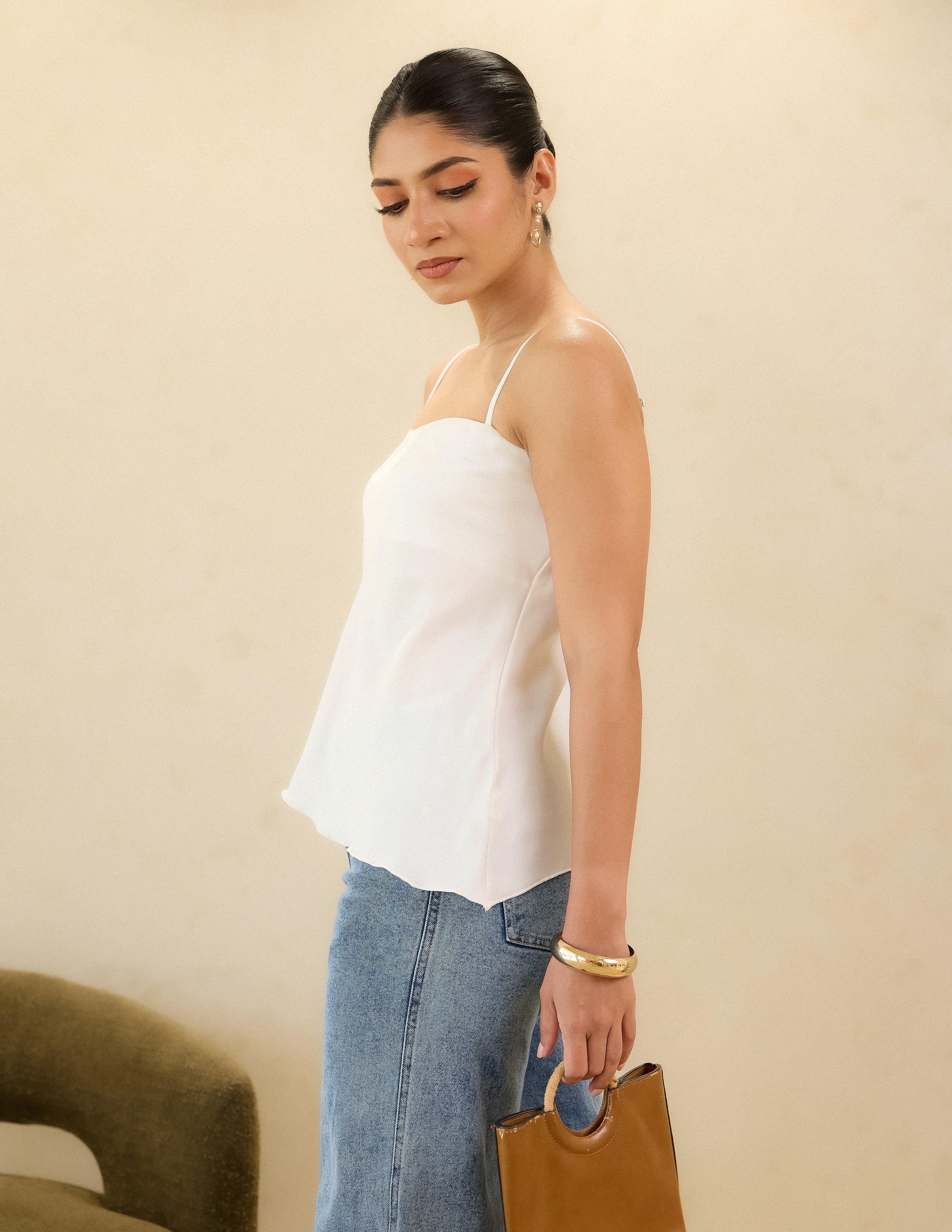 Asymmetrical Hem Detail Cami Top