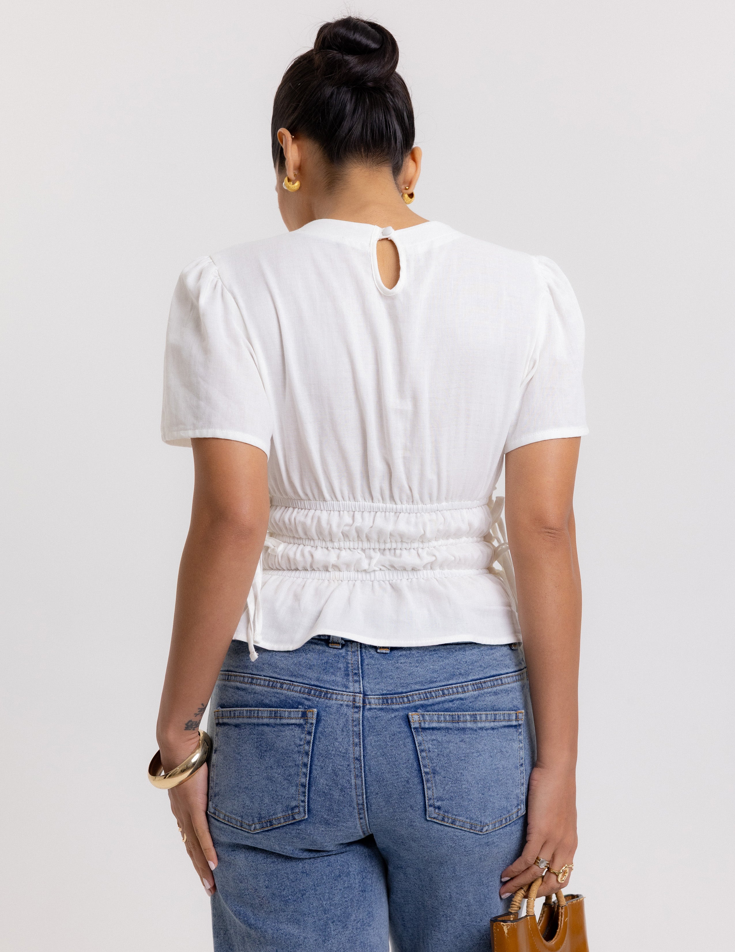 High Neck Elasticated Top