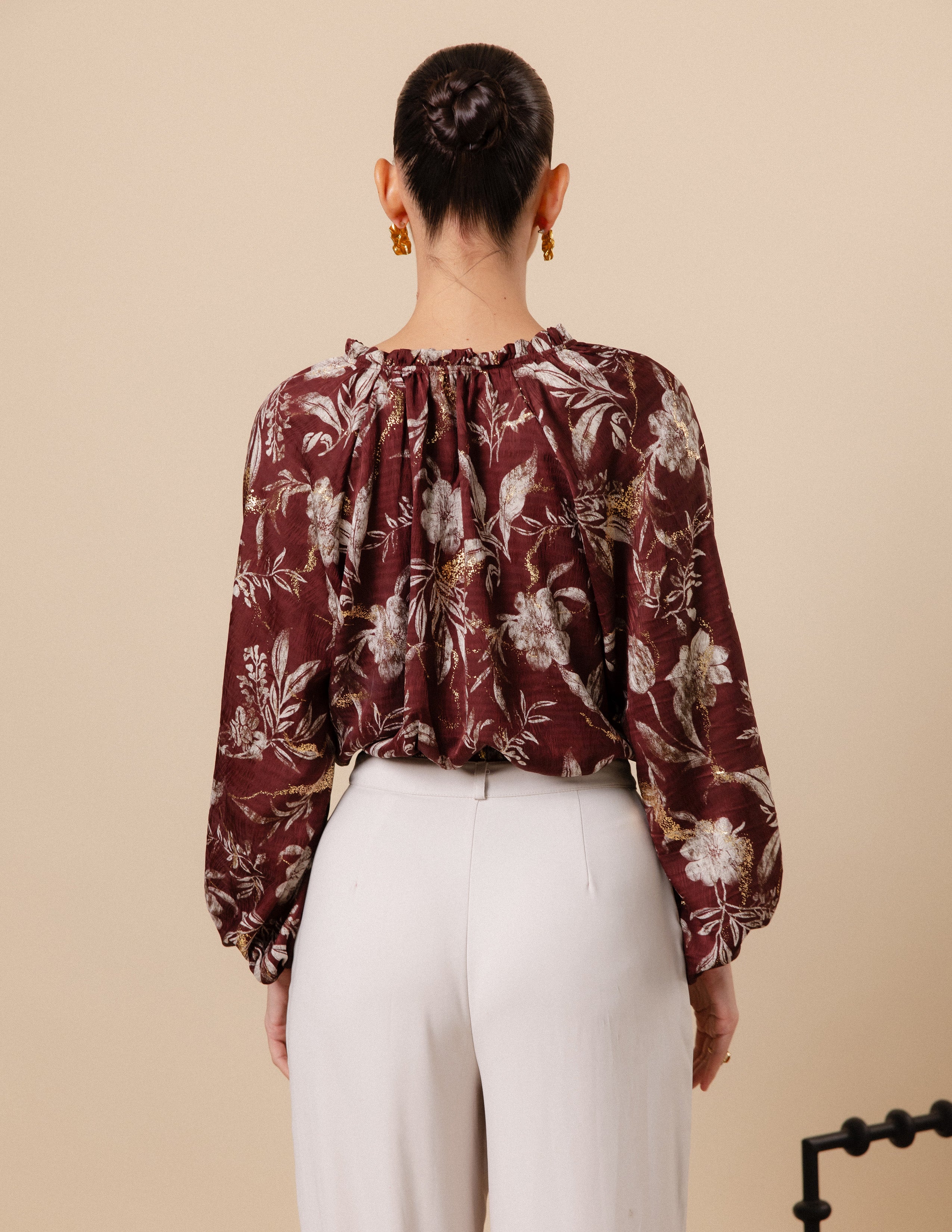 Waist Elasticated Long Sleeve Top
