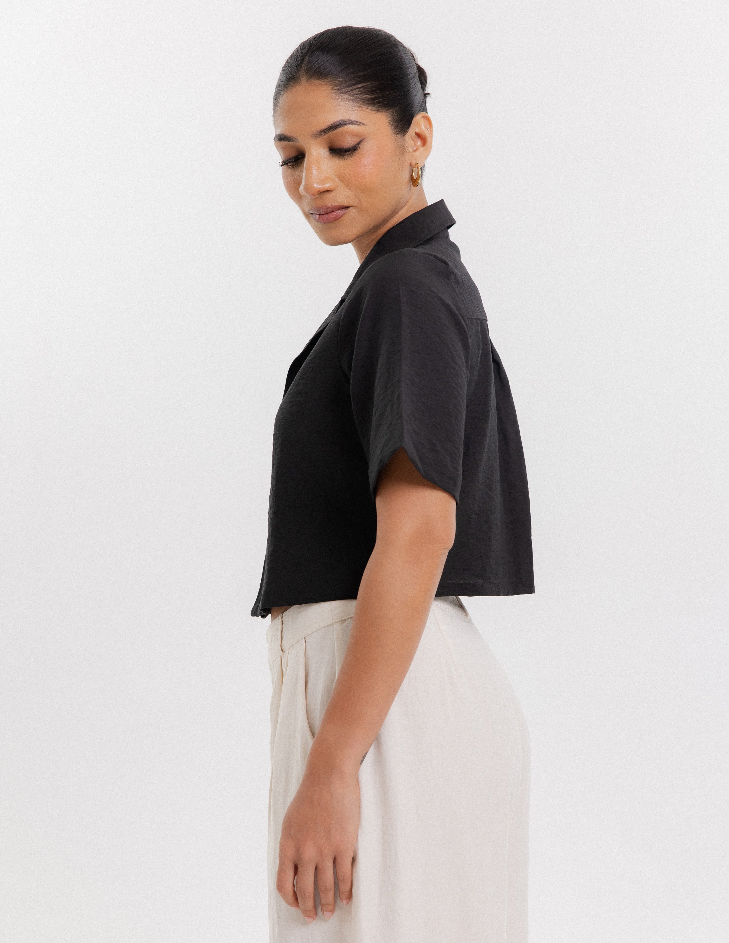 Button Down Crop Top