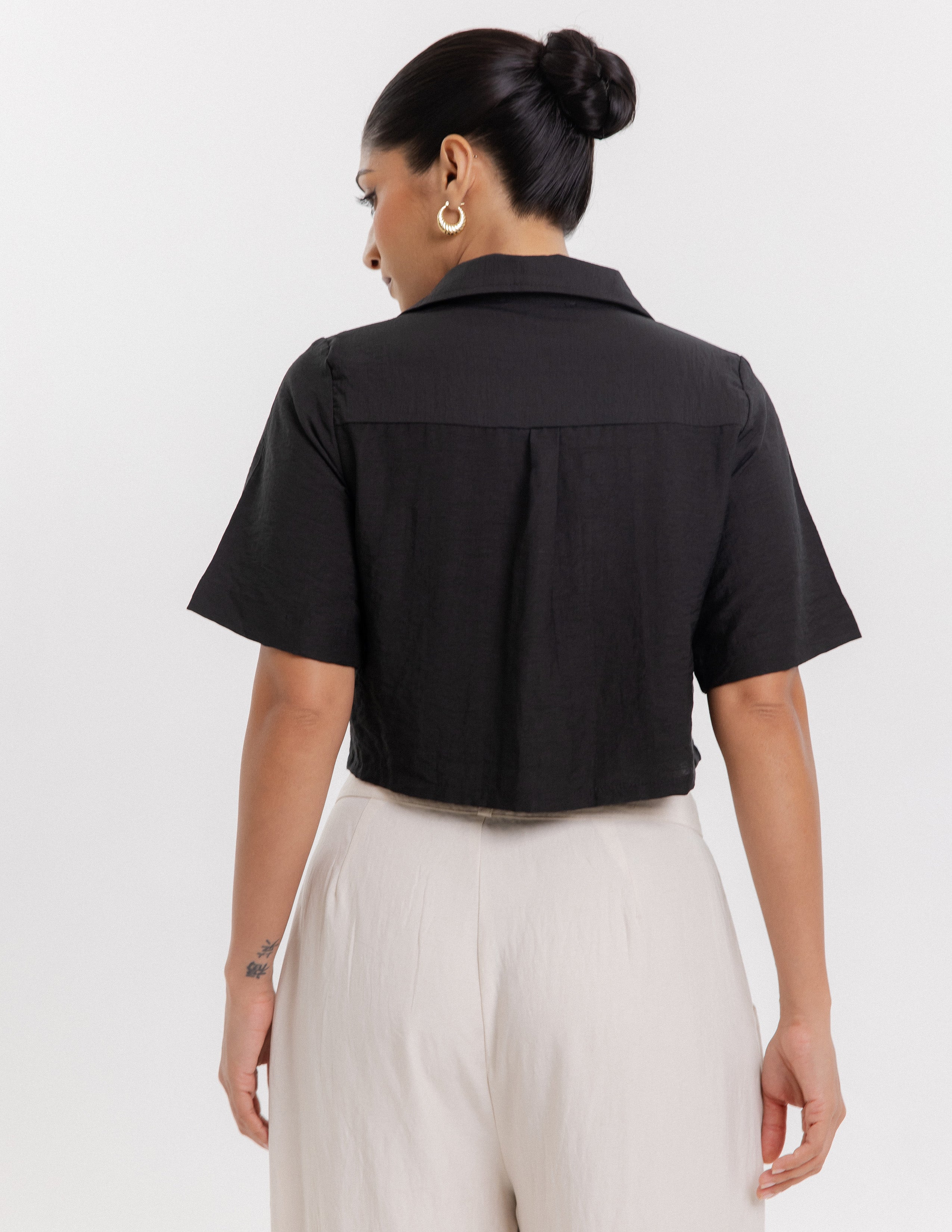Button Down Crop Top