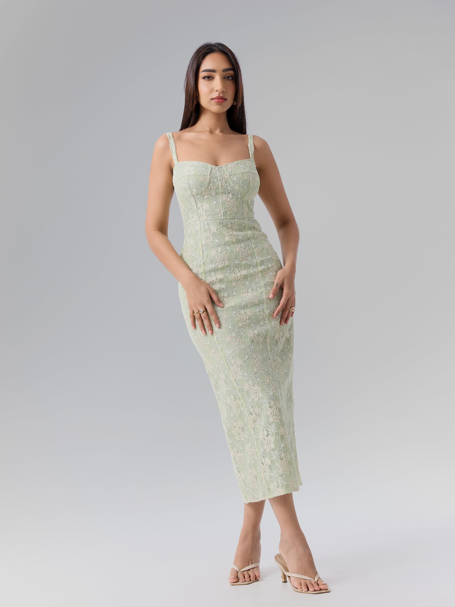 Thick Strap Lace Dress