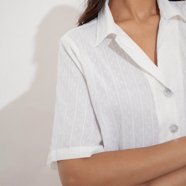 Button Down Crop Shirt