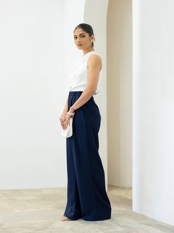 Pleat Detailed Wide Leg Pant