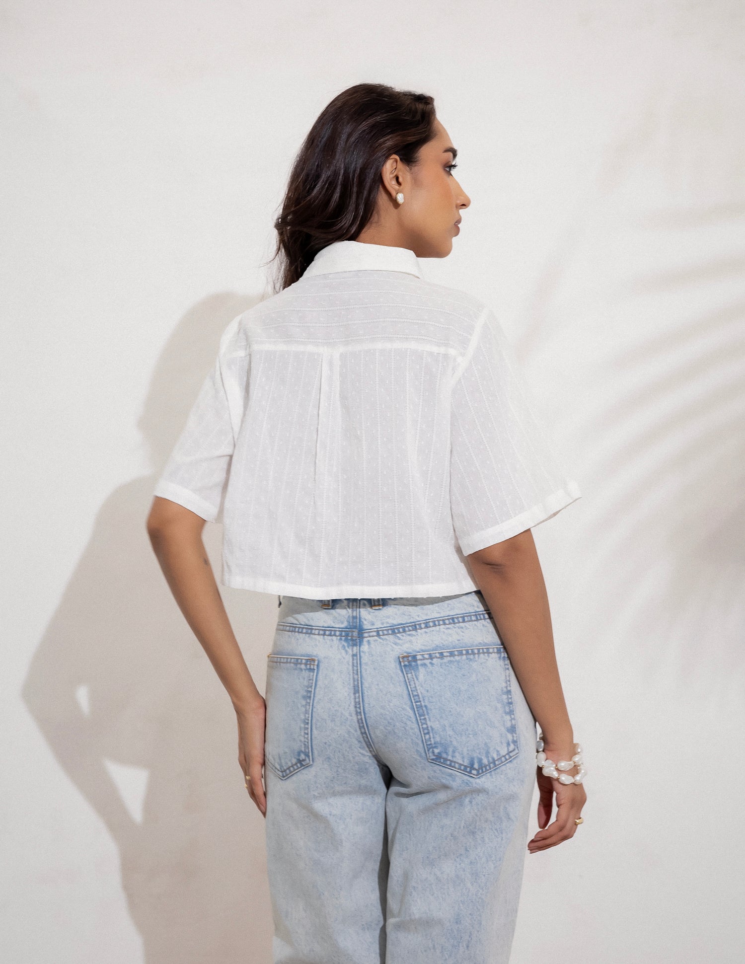 Button Down Crop Shirt