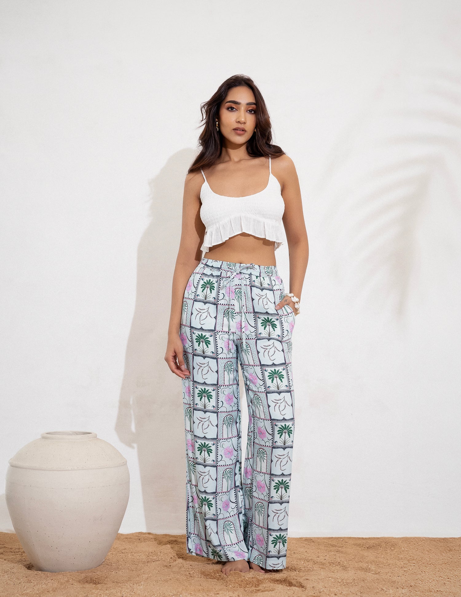 Drawstring Wide Leg Pant