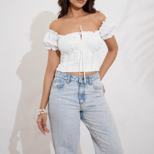 Frill Detail Bustier Top