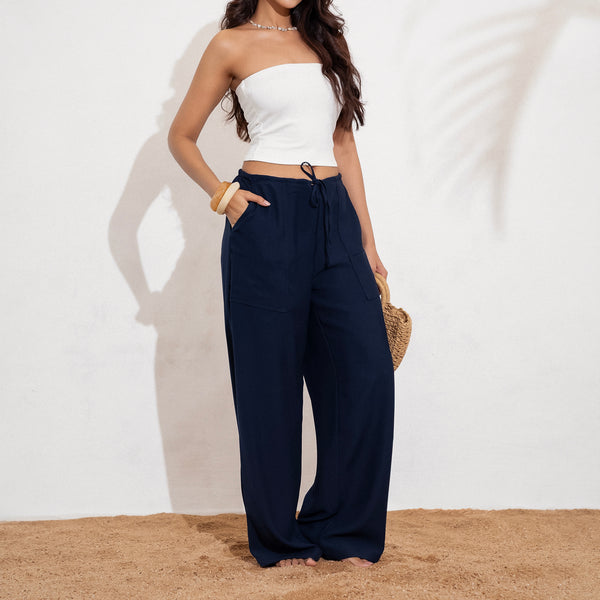 Drawstring Wide Leg Pant