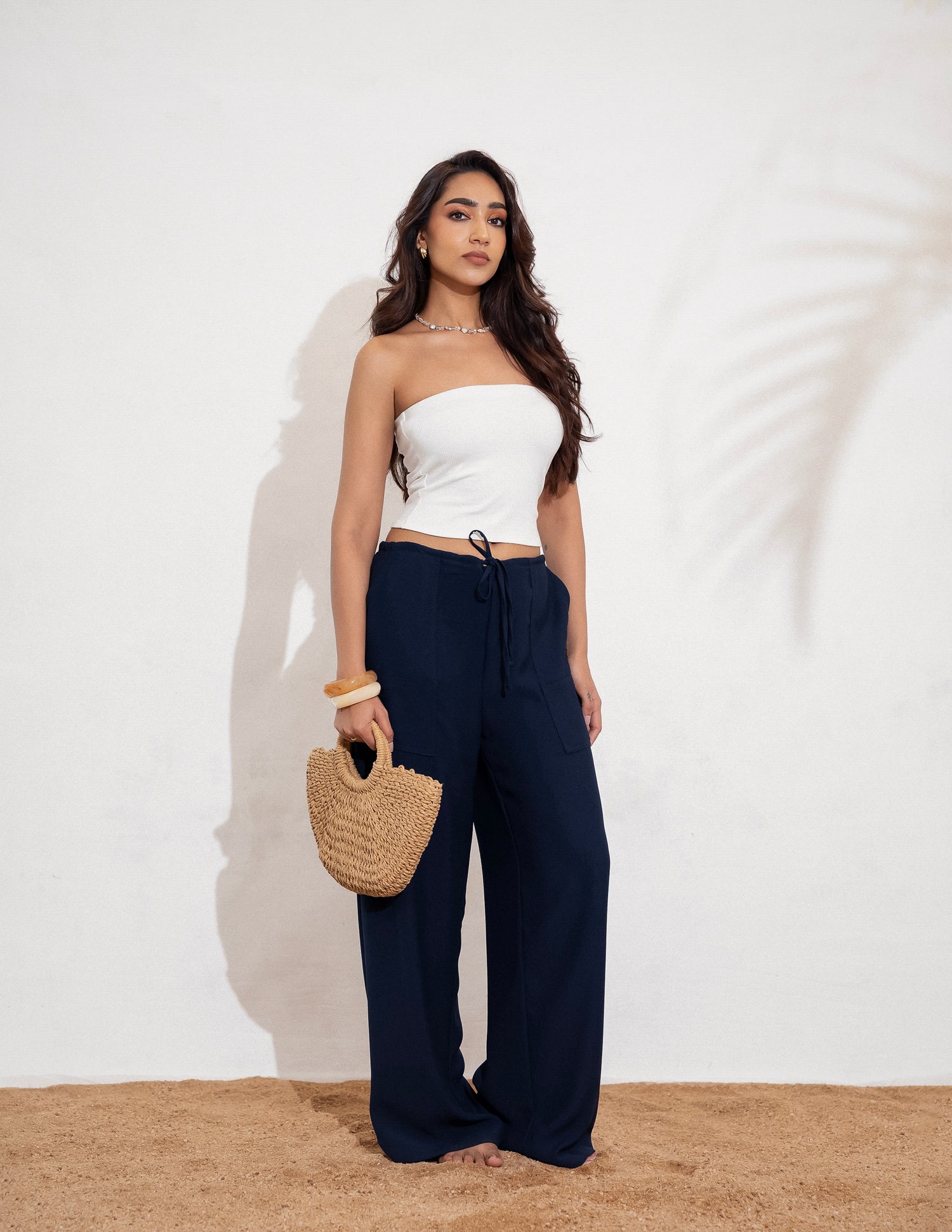 Drawstring Wide Leg Pant
