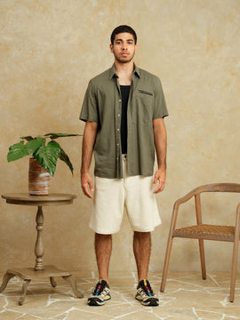 Oversized regular collar shirt