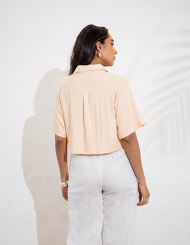 Button Down Crop Shirt