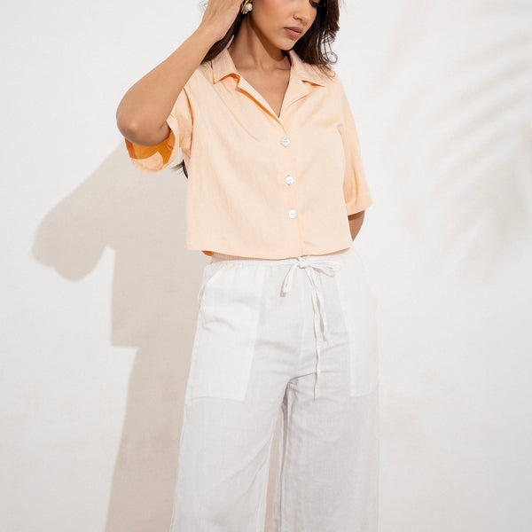 Button Down Crop Shirt