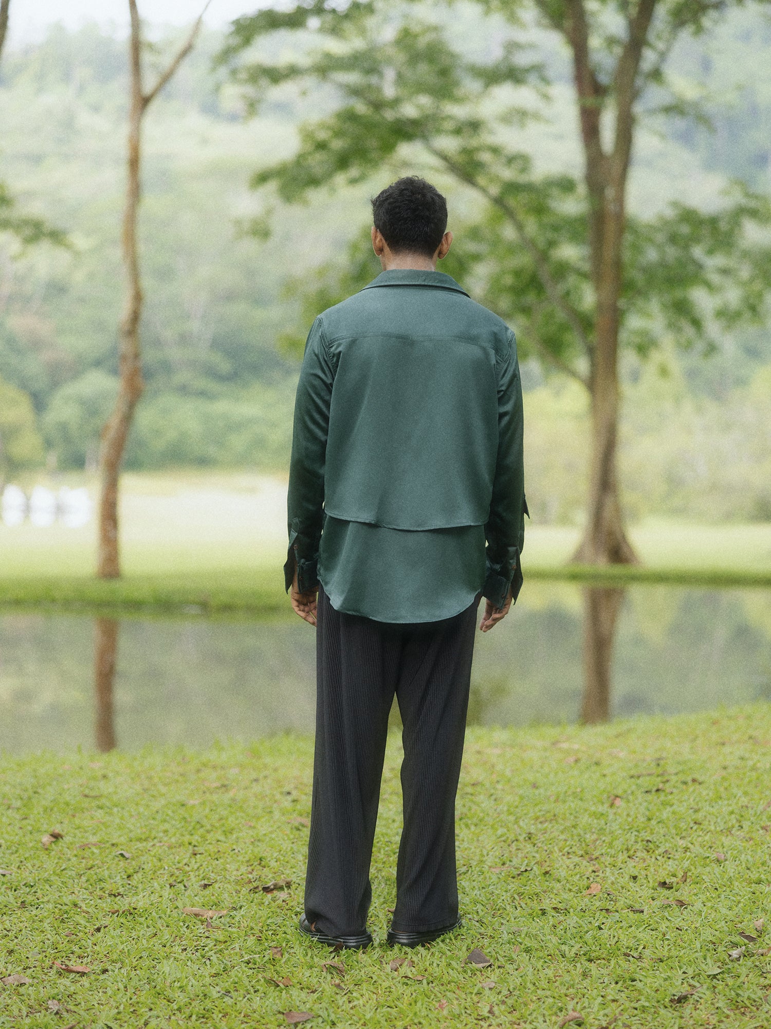 Regular collar double layer shirt