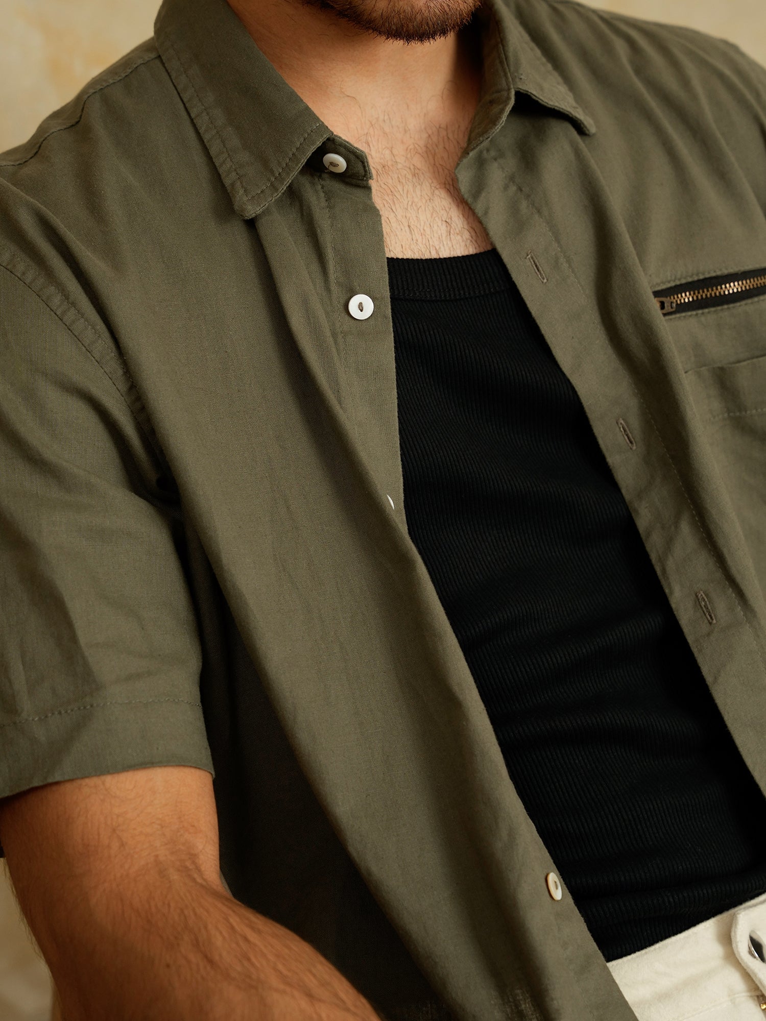 Oversized regular collar shirt