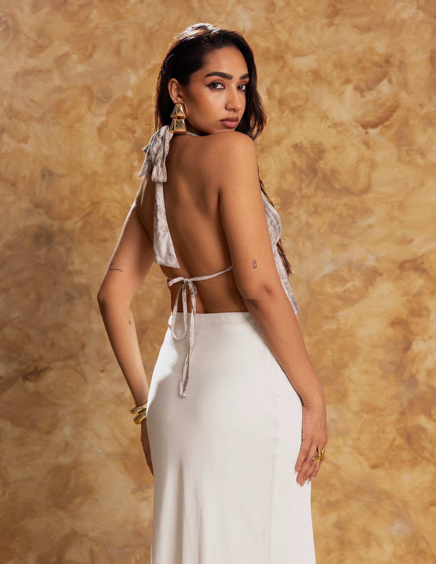 Bead Detailed Bustier Top