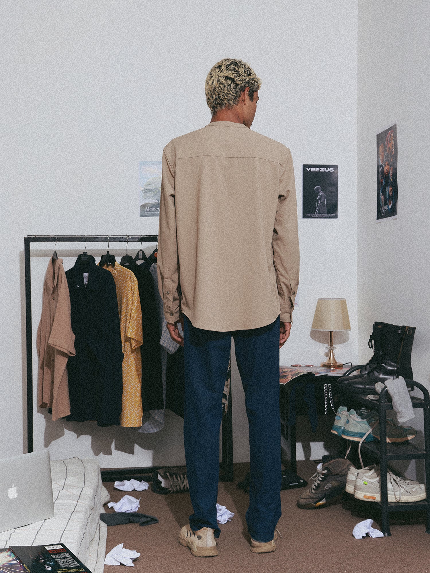 Cut and sew detailed double chest pocket shirt