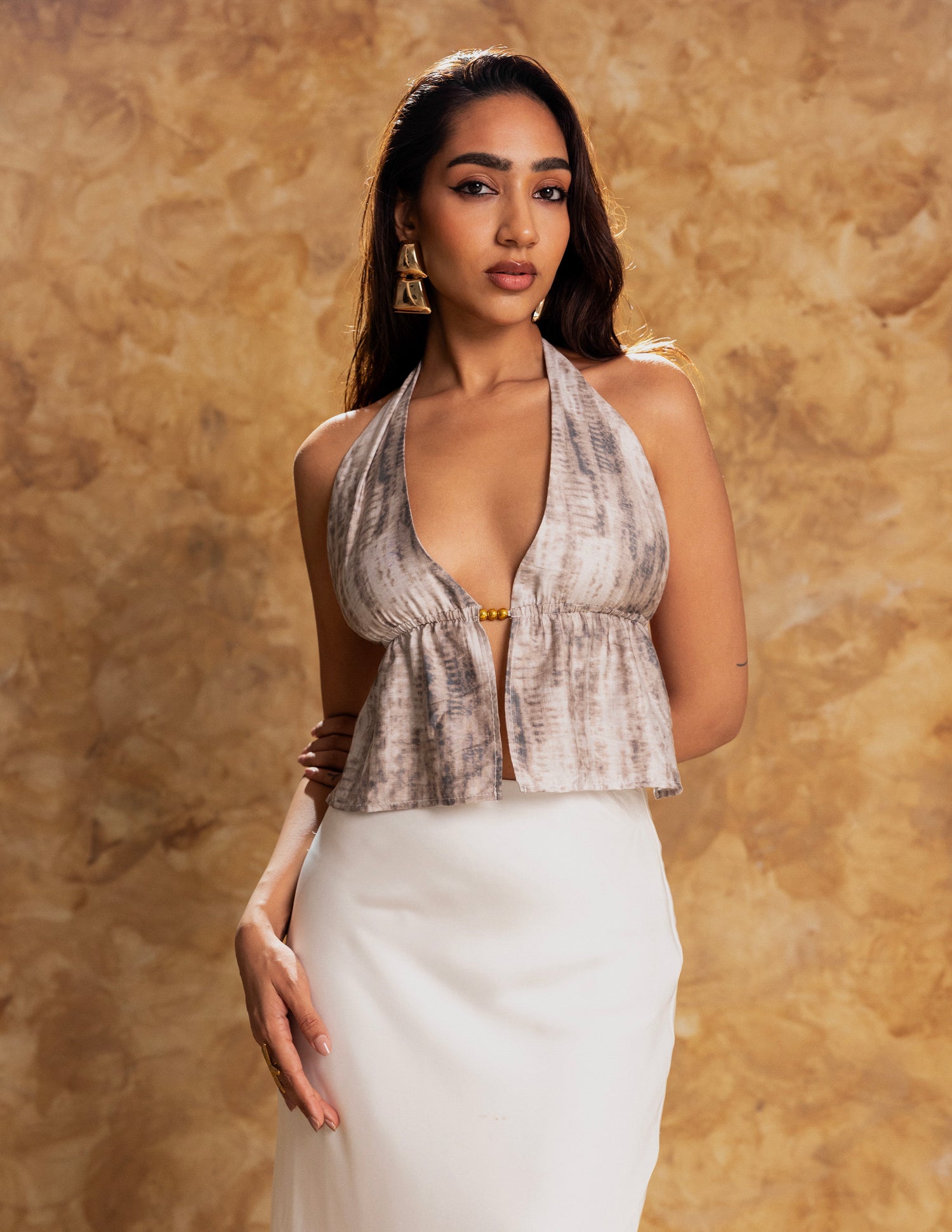 Bead Detailed Bustier Top