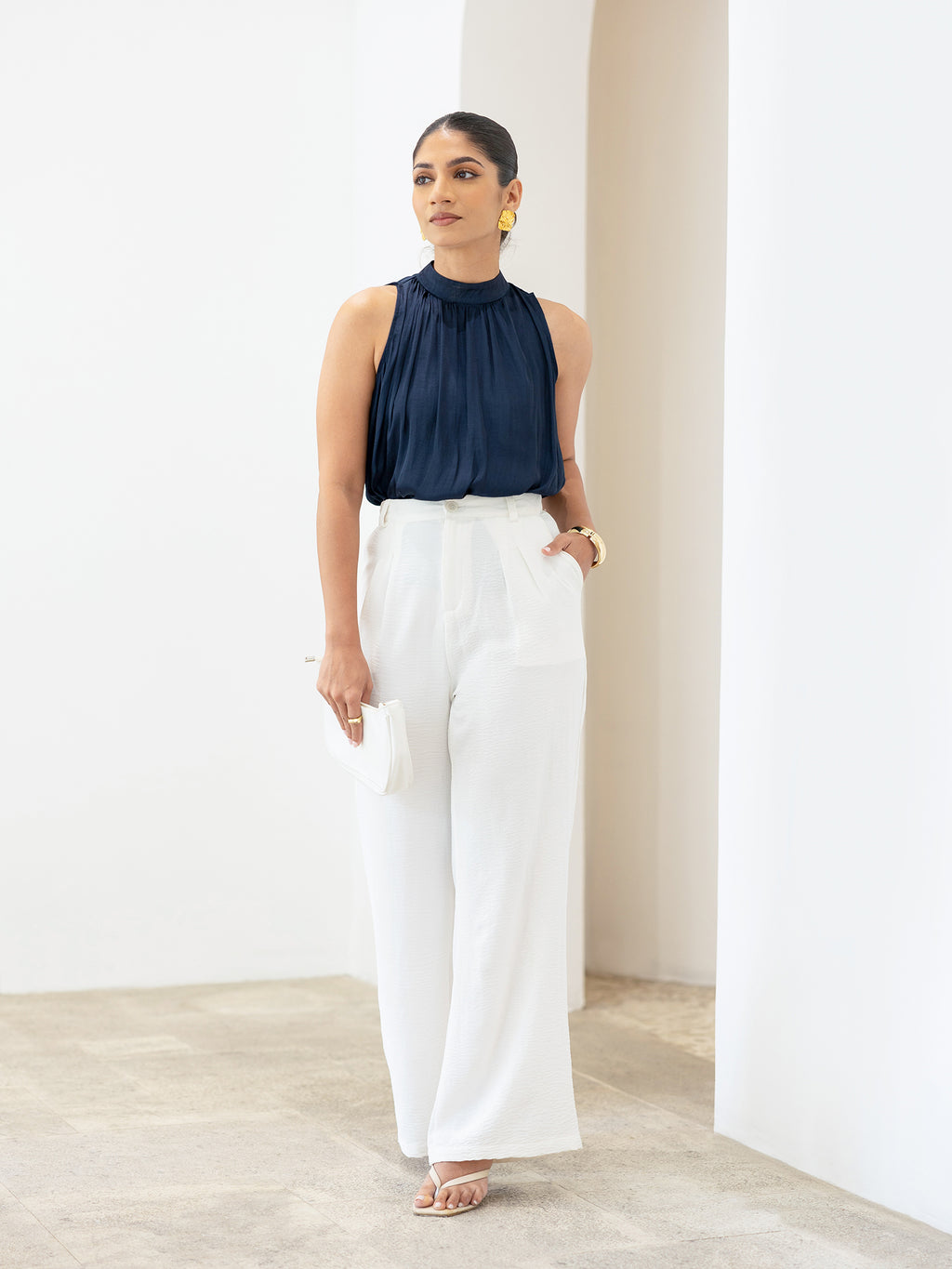 High Neck Sleeveless Top