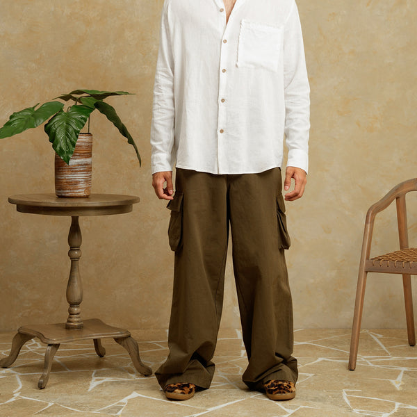 Raw edge pocket detail shirt