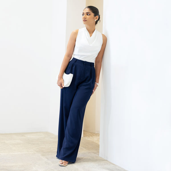 Pleat Detailed Wide Leg Pant