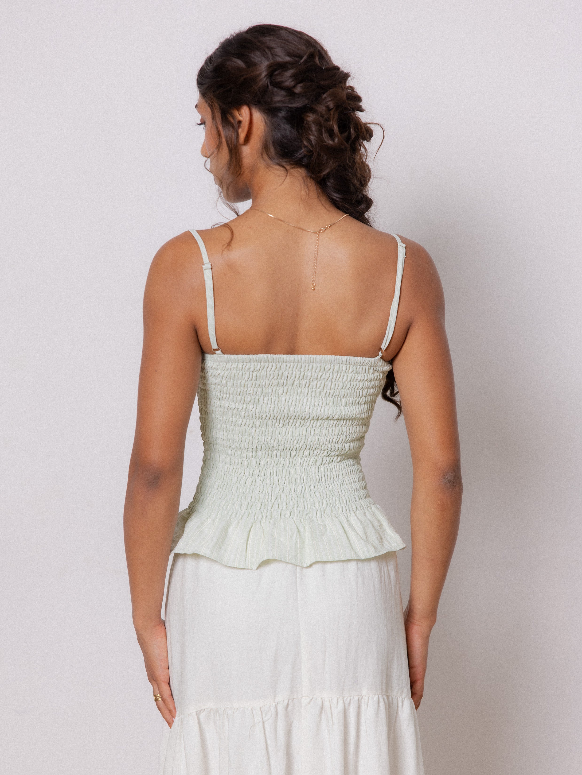 Sleeveless Fitted Smocking Top