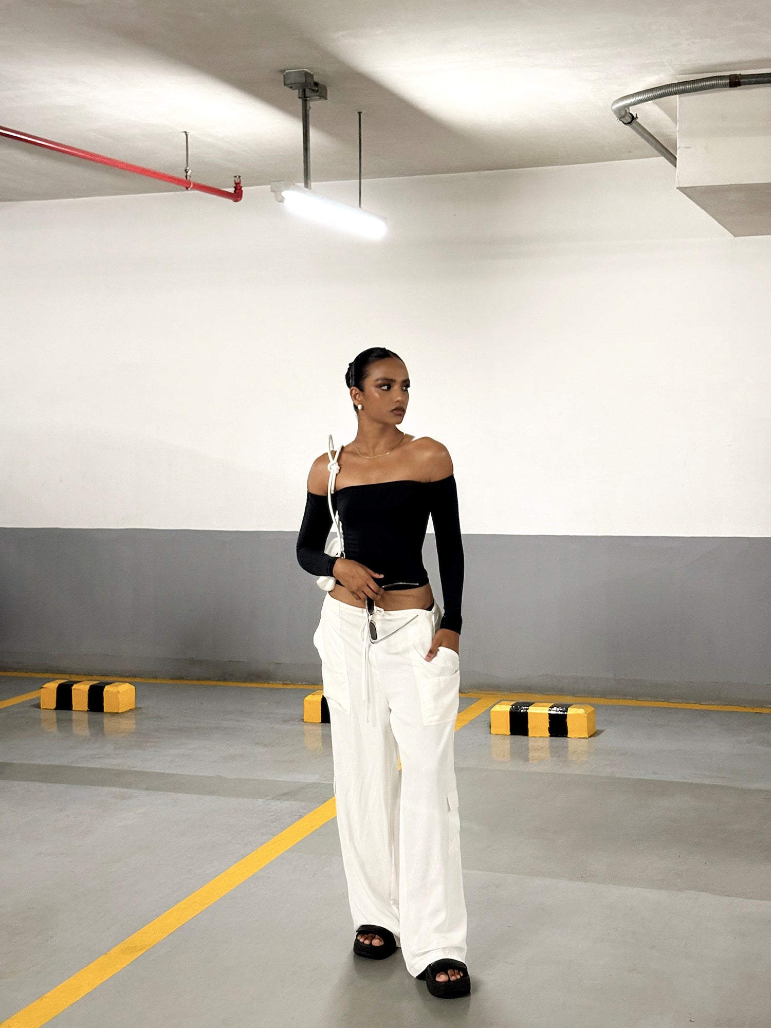 Off Shoulder Long Sleeved Top