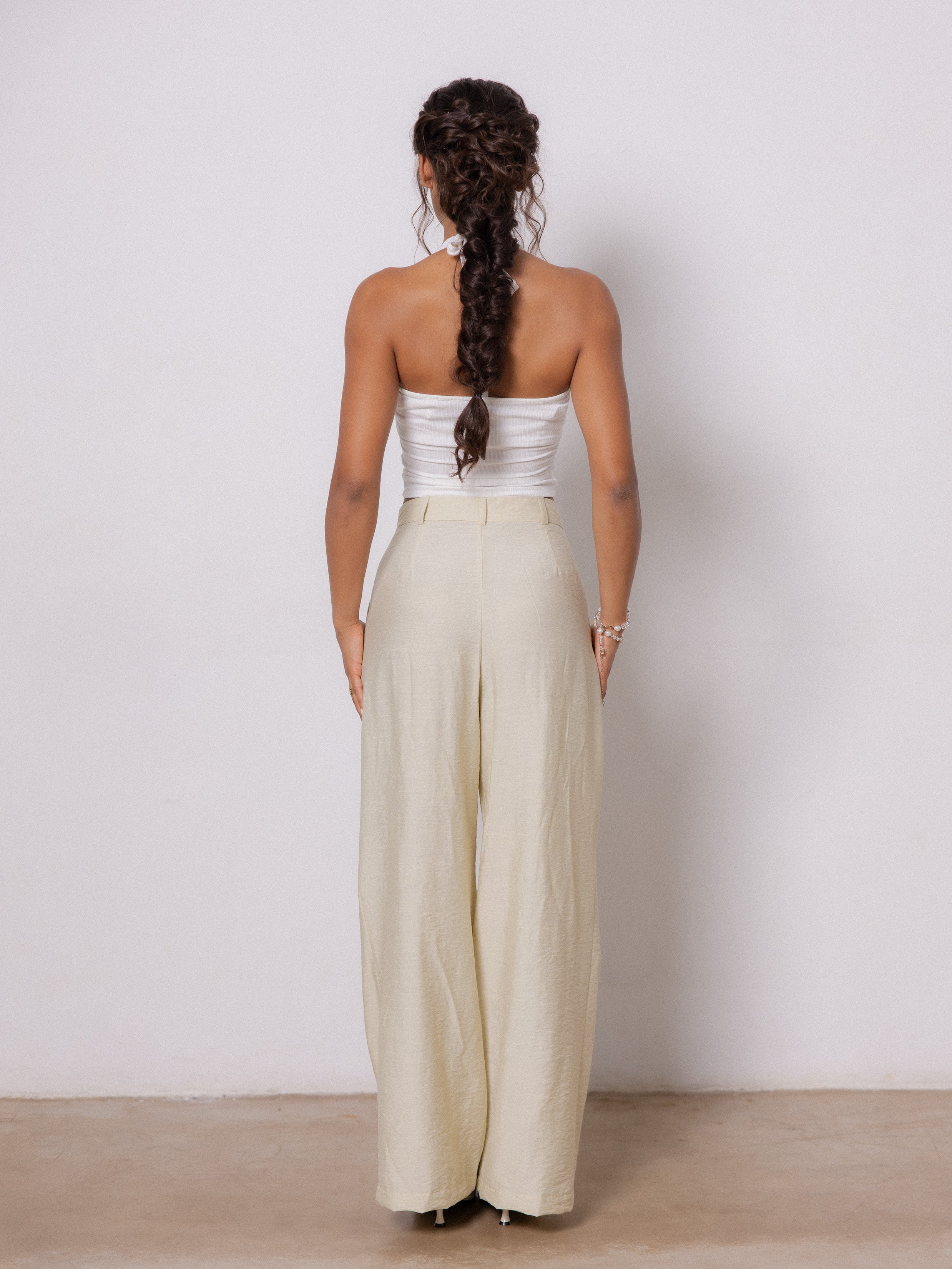 Front Pleated Straight Leg Pant