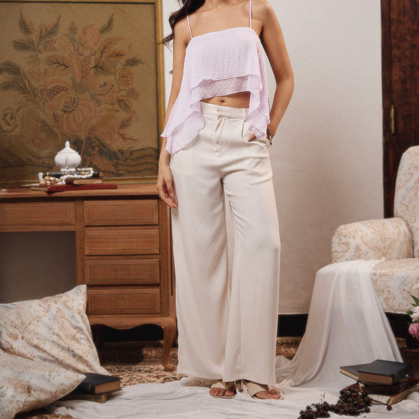 Front Pleated Wide Leg Pant
