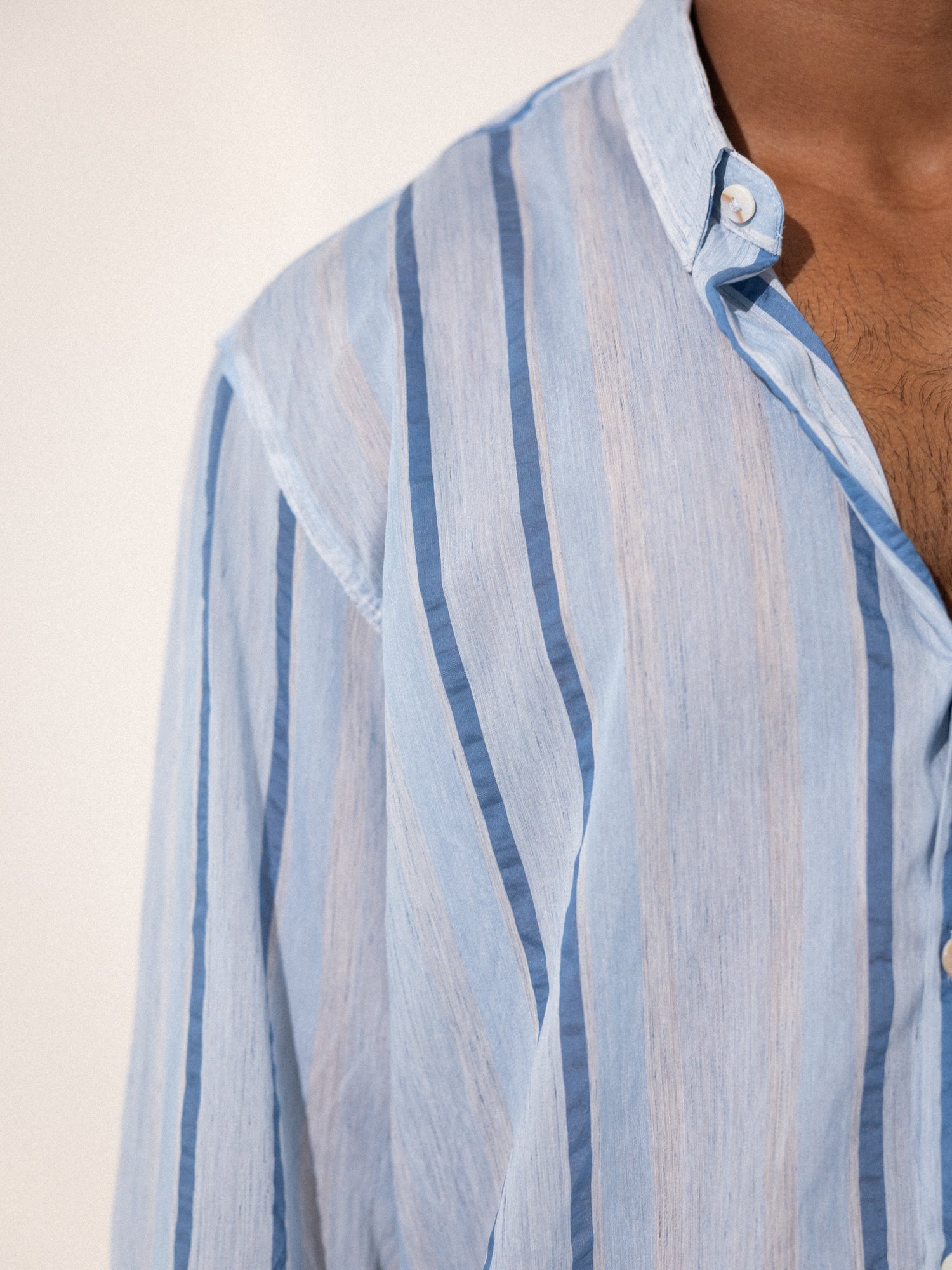 Oversized long sleeve collar tacked shirt