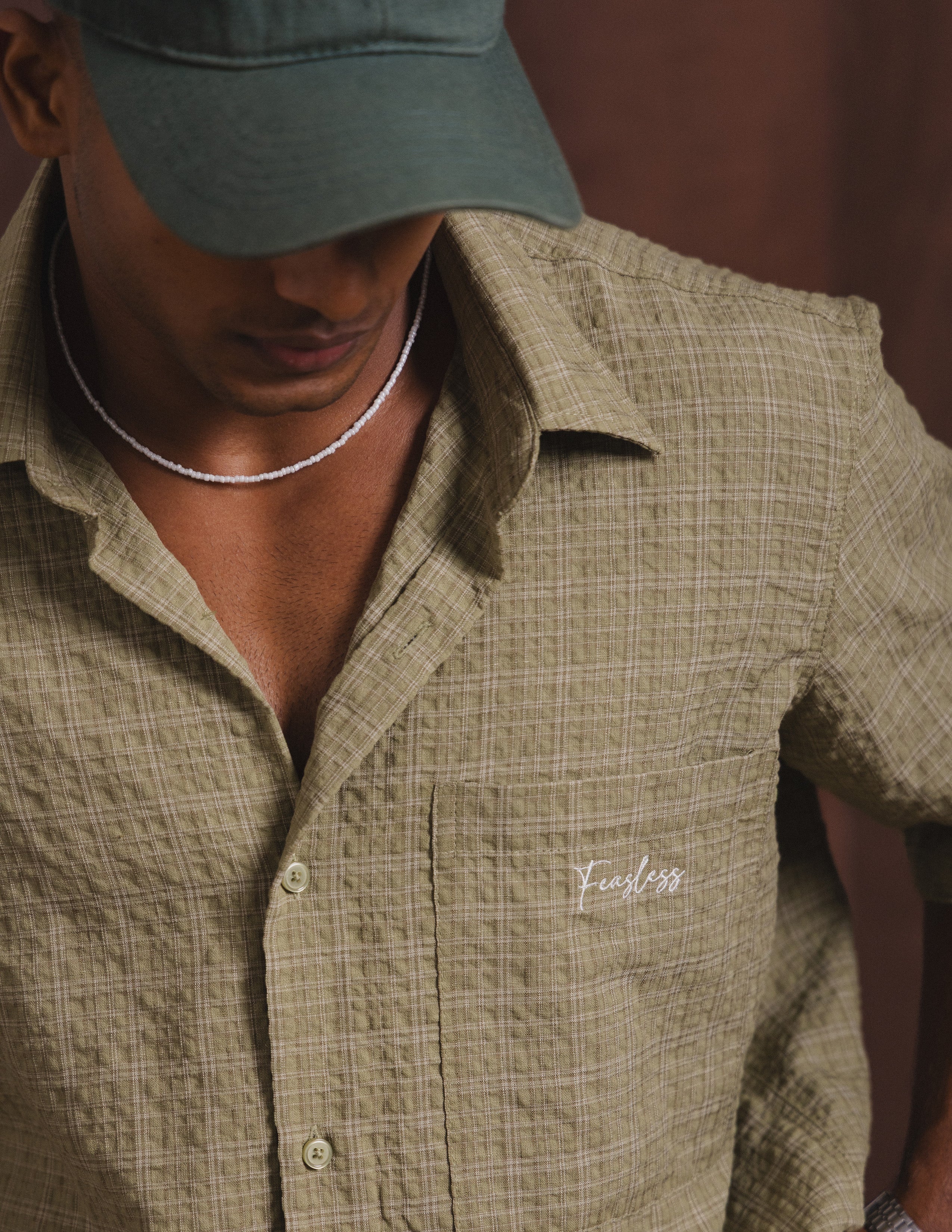 Embroidery pocket cropped shirt