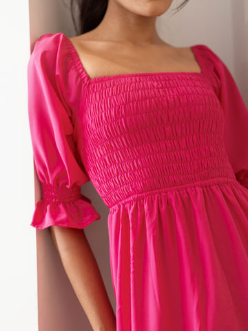Smocked Detail Tiered Maxi Dress