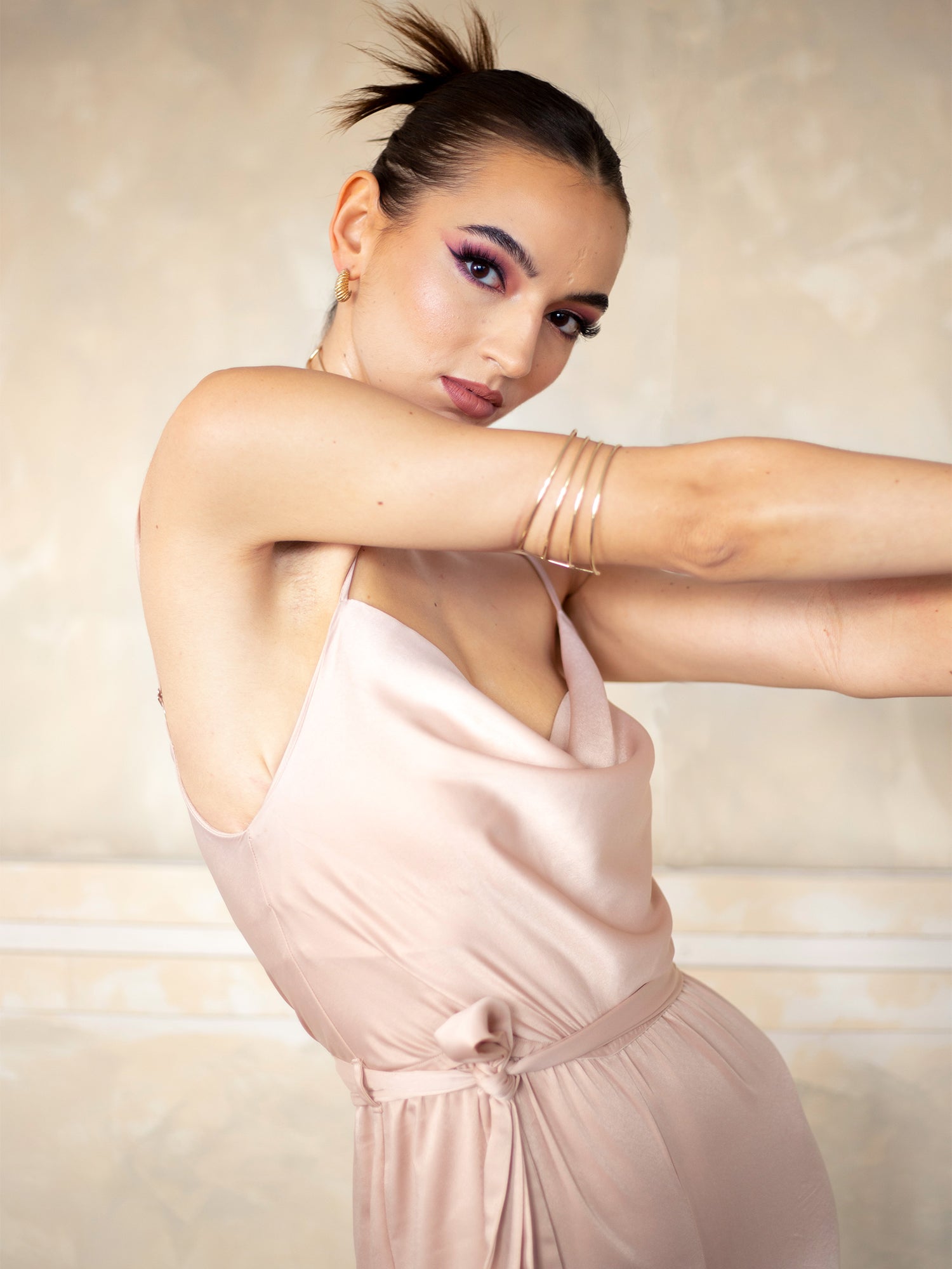 Cowl Neck Wide Leg Jumpsuit