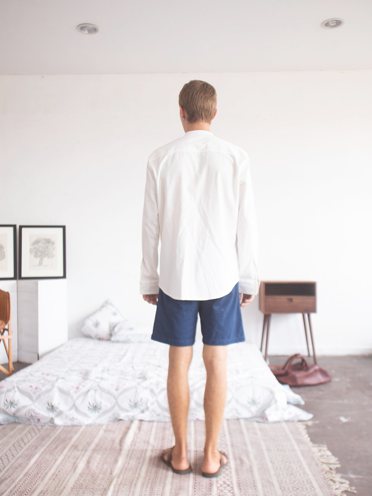 Long sleeve chinese collar shirt