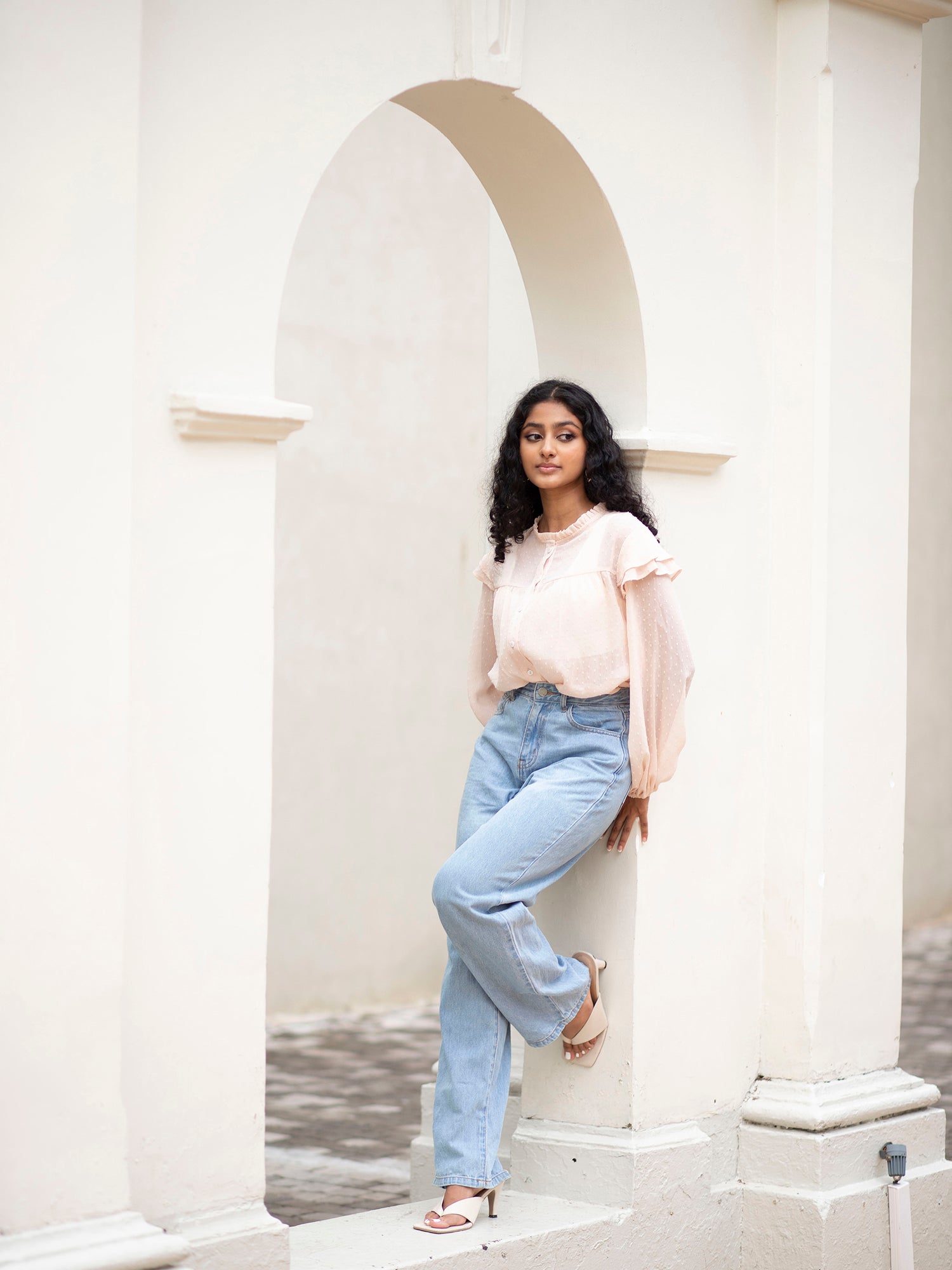 Frill Detail Button Down Top