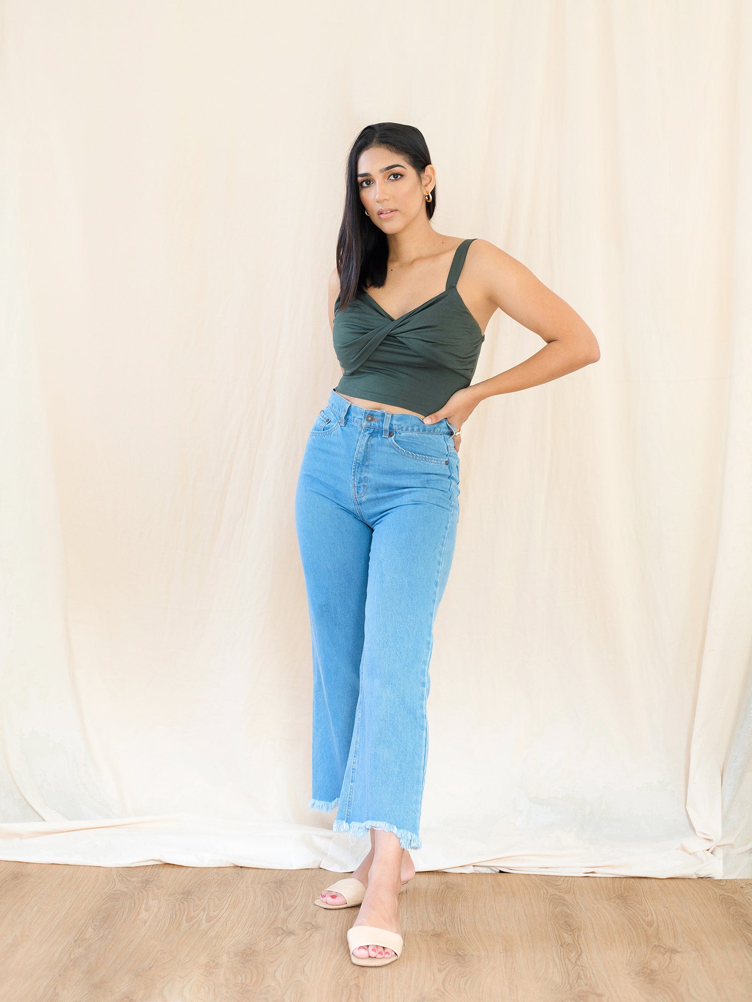 Front Twisted Jersey Top