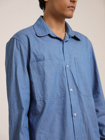 Double chest pocket detailed oversized shirt