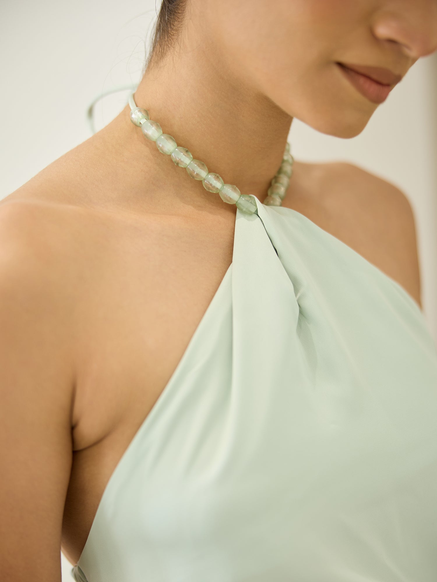 Bead  Detailed Satin Top